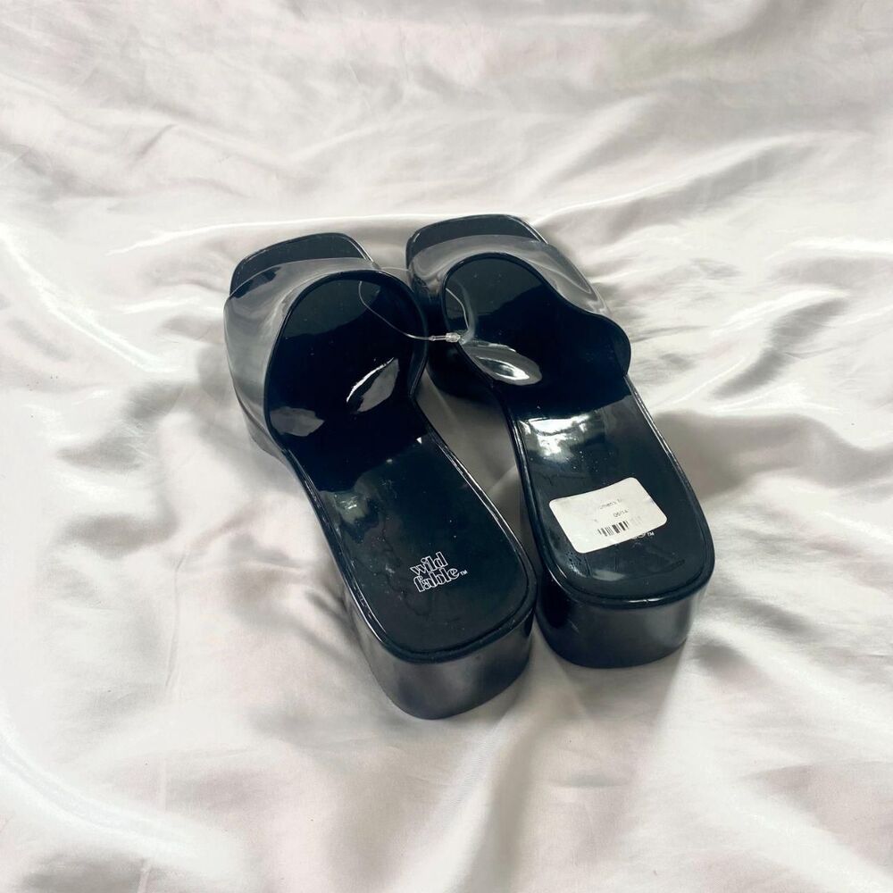 NEW Unworn Y2K Black Wild Fable Macy Mule Heels Sandals US 10 - Picture 4 of 6